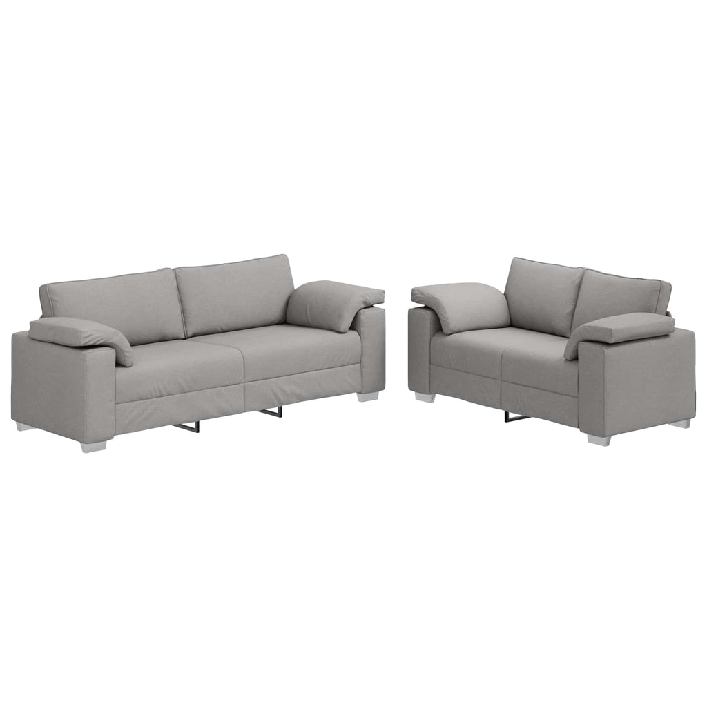 Sofa 2 pcs Wolkengrau 219 x 80 x 82 cm Stoff