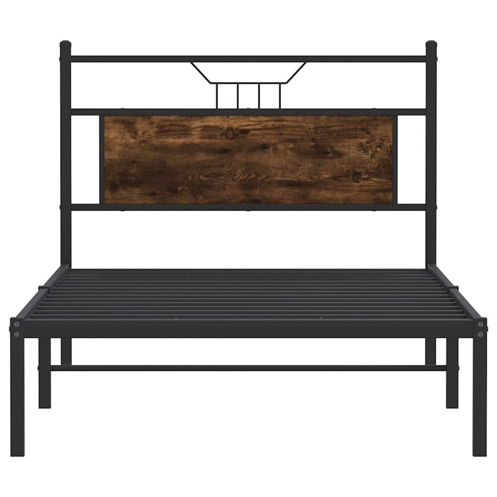 Bettgestell ohne Matratze Räuchereiche 100x190 cm Holzwerkstoff