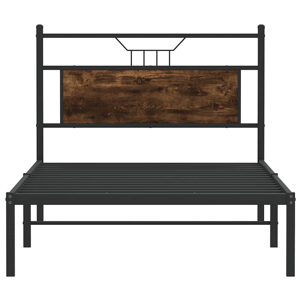 Bettgestell ohne Matratze Räuchereiche 107x203 cm Holzwerkstoff