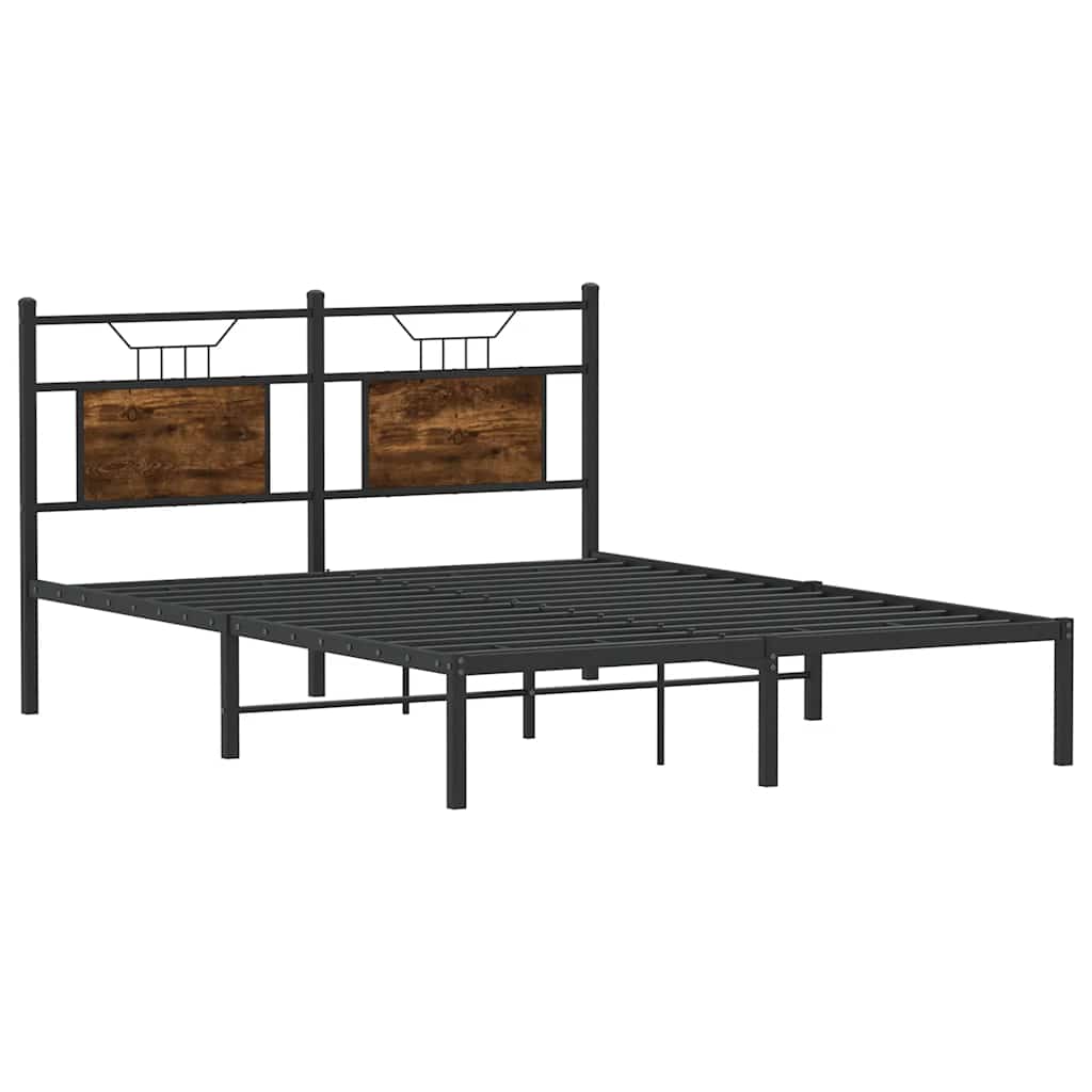 Bettgestell ohne Matratze Räuchereiche 150x200 cm Holzwerkstoff