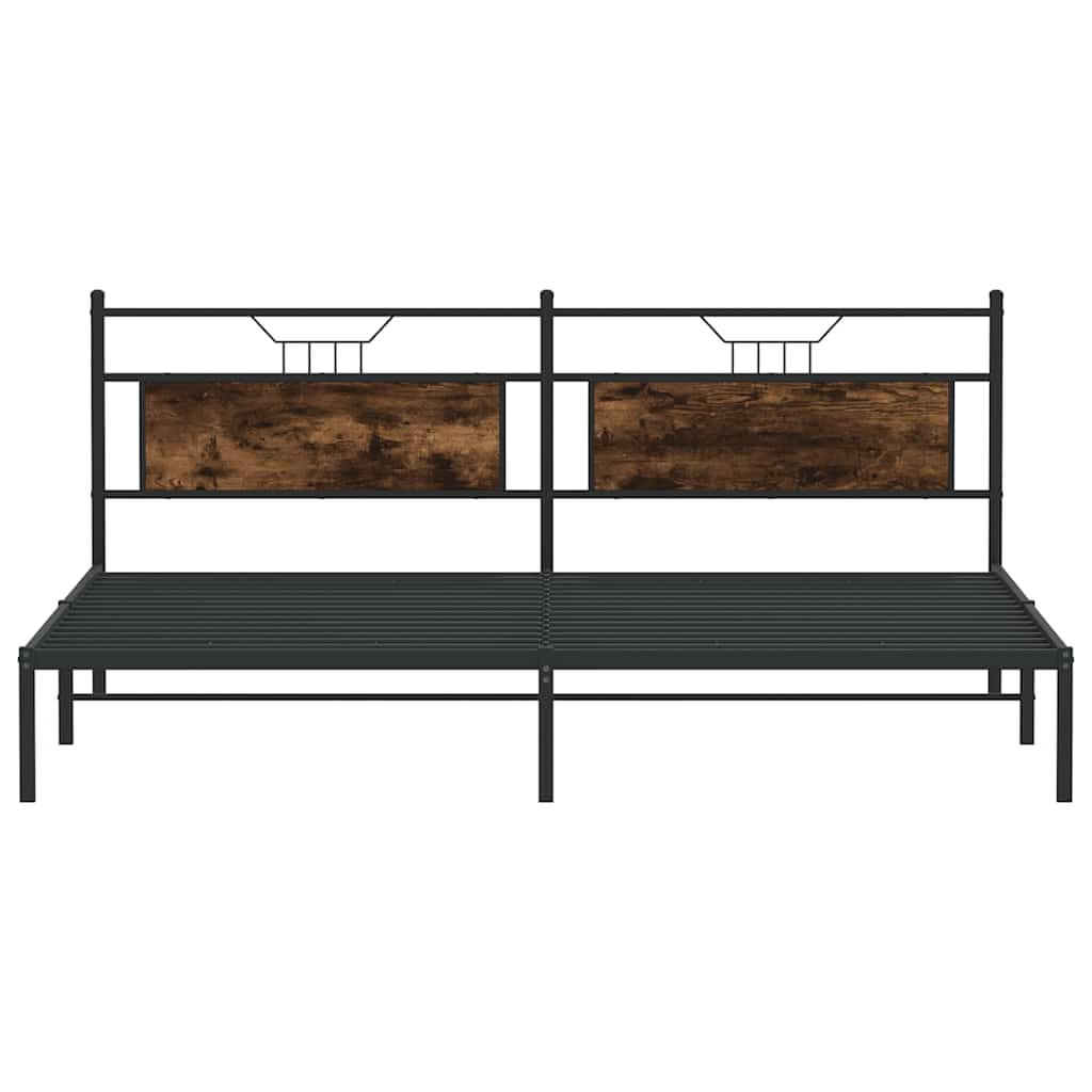 Bettgestell ohne Matratze Räuchereiche 193x201 cm Holzwerkstoff