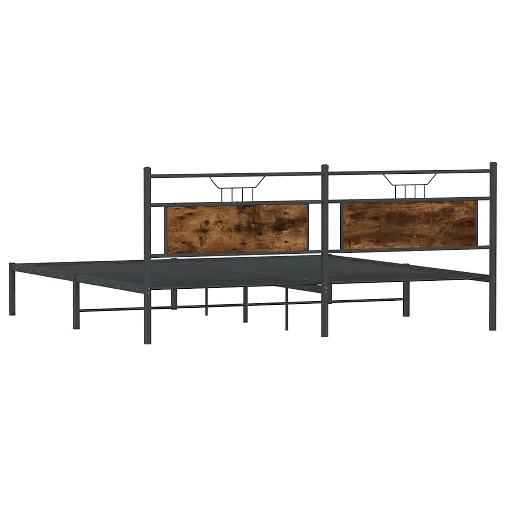 Bettgestell ohne Matratze Räuchereiche 193x201 cm Holzwerkstoff
