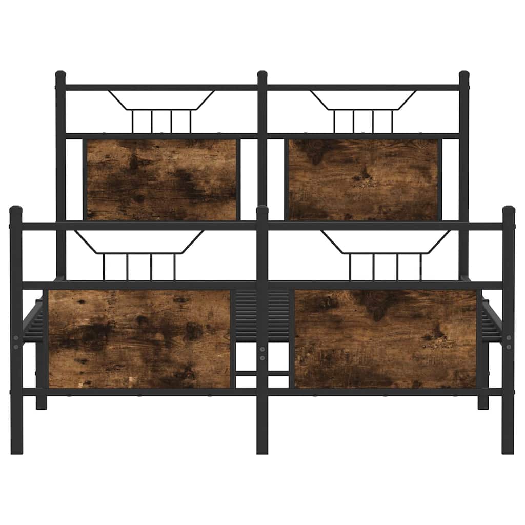 Bettgestell ohne Matratze Räuchereiche 120x190 cm Holzwerkstoff