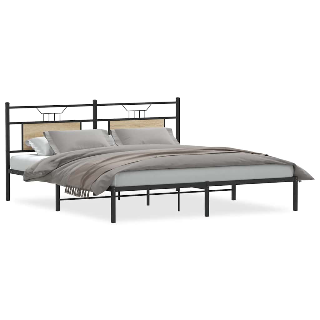 Bettgestell ohne Matratze Sonoma-Eiche 183x203 cm Holzwerkstoff