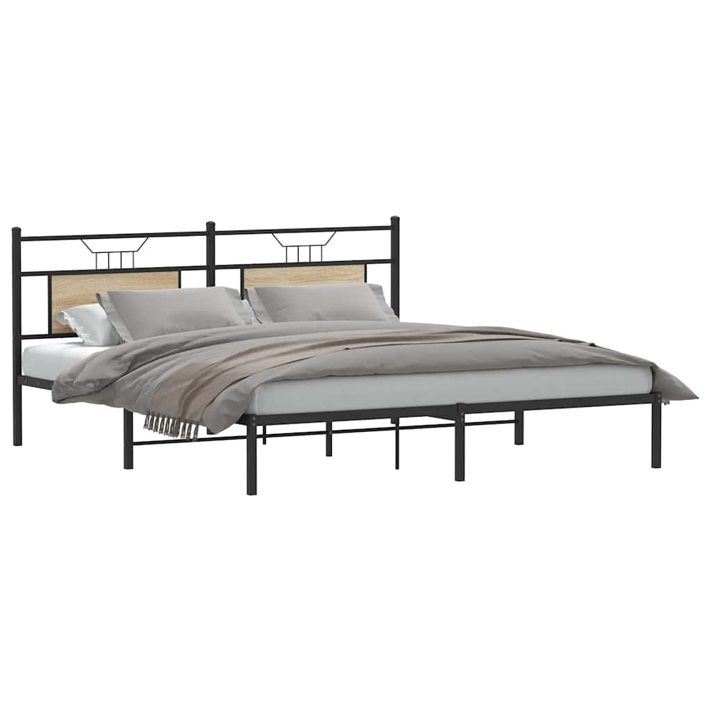 Bettgestell ohne Matratze Sonoma-Eiche 183x203 cm Holzwerkstoff