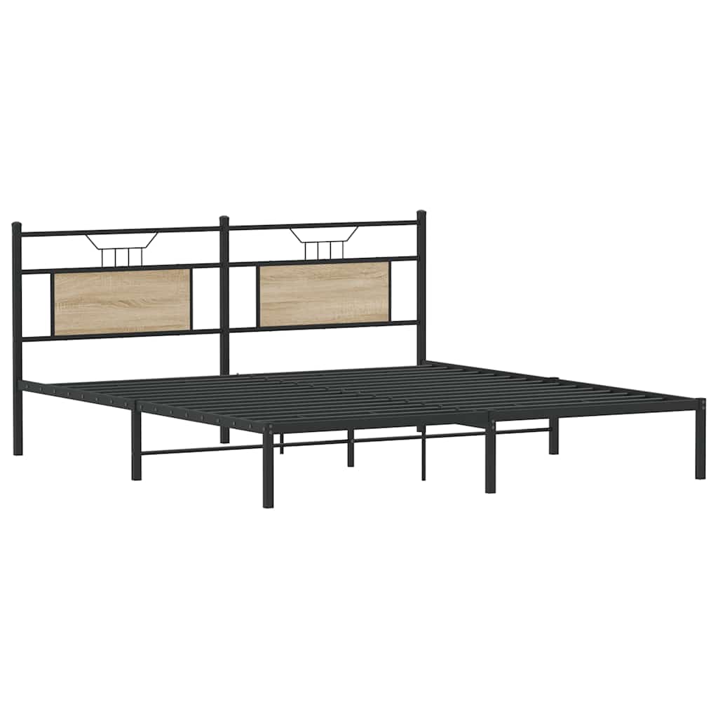 Bettgestell ohne Matratze Sonoma-Eiche 183x213 cm Holzwerkstoff