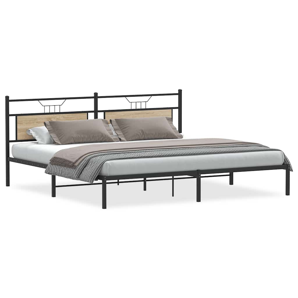 Bettgestell ohne Matratze Sonoma-Eiche 193x201 cm Holzwerkstoff