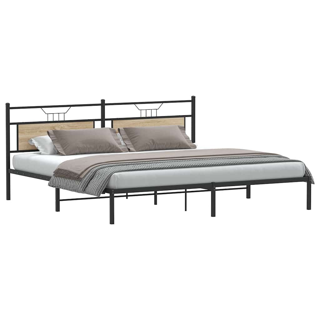 Bettgestell ohne Matratze Sonoma-Eiche 193x201 cm Holzwerkstoff