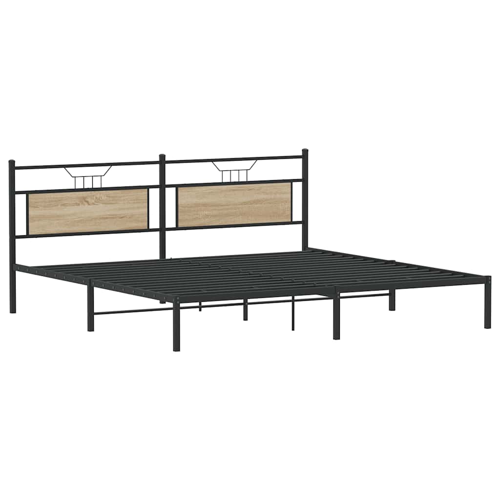Bettgestell ohne Matratze Sonoma-Eiche 193x201 cm Holzwerkstoff