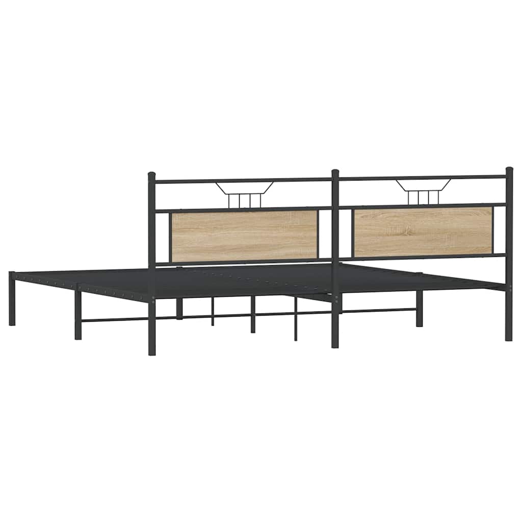 Bettgestell ohne Matratze Sonoma-Eiche 193x201 cm Holzwerkstoff