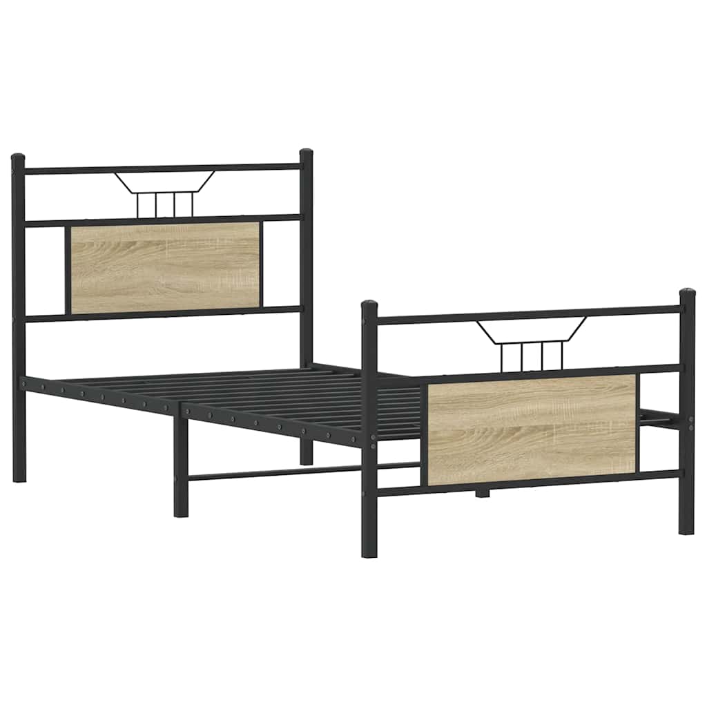 Bettgestell ohne Matratze Sonoma-Eiche 80x200 cm Holzwerkstoff