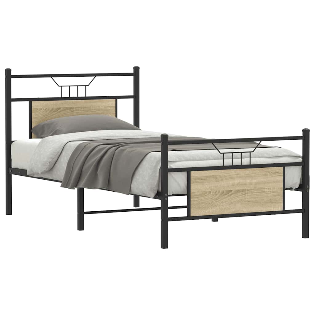 Bettgestell ohne Matratze Sonoma-Eiche 80x200 cm Holzwerkstoff