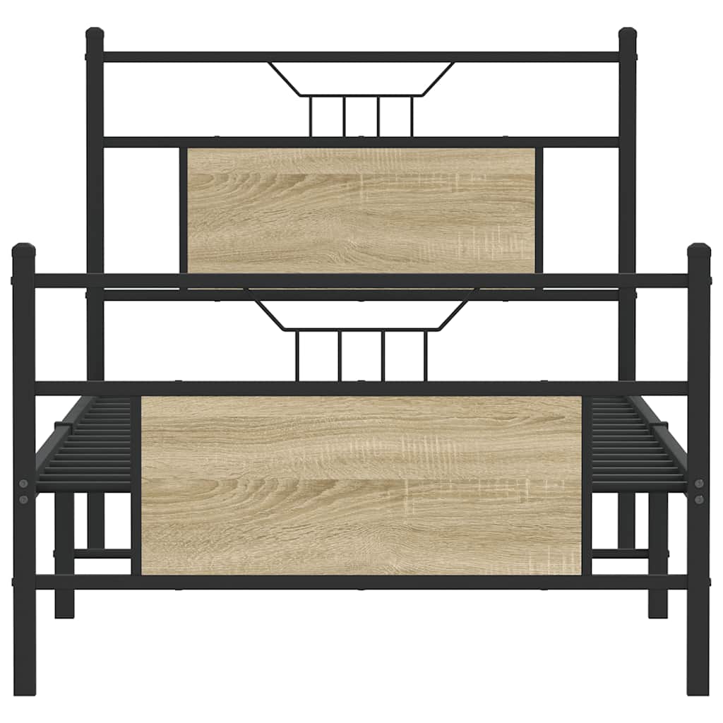 Bettgestell ohne Matratze Sonoma-Eiche 90x190 cm Holzwerkstoff