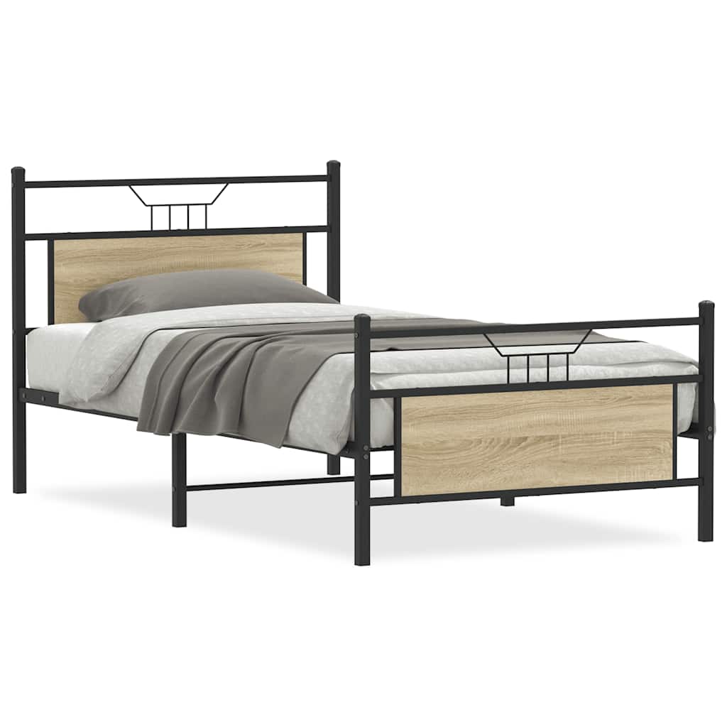 Bettgestell ohne Matratze Sonoma-Eiche 107x203 cm Holzwerkstoff