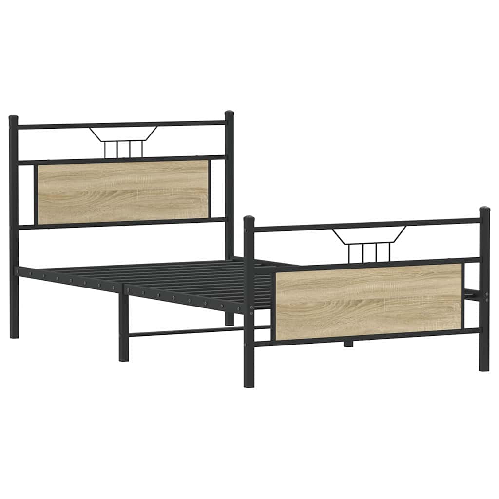 Bettgestell ohne Matratze Sonoma-Eiche 107x203 cm Holzwerkstoff