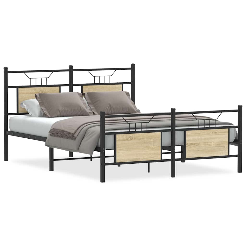 Bettgestell ohne Matratze Sonoma-Eiche 137x190 cm Holzwerkstoff