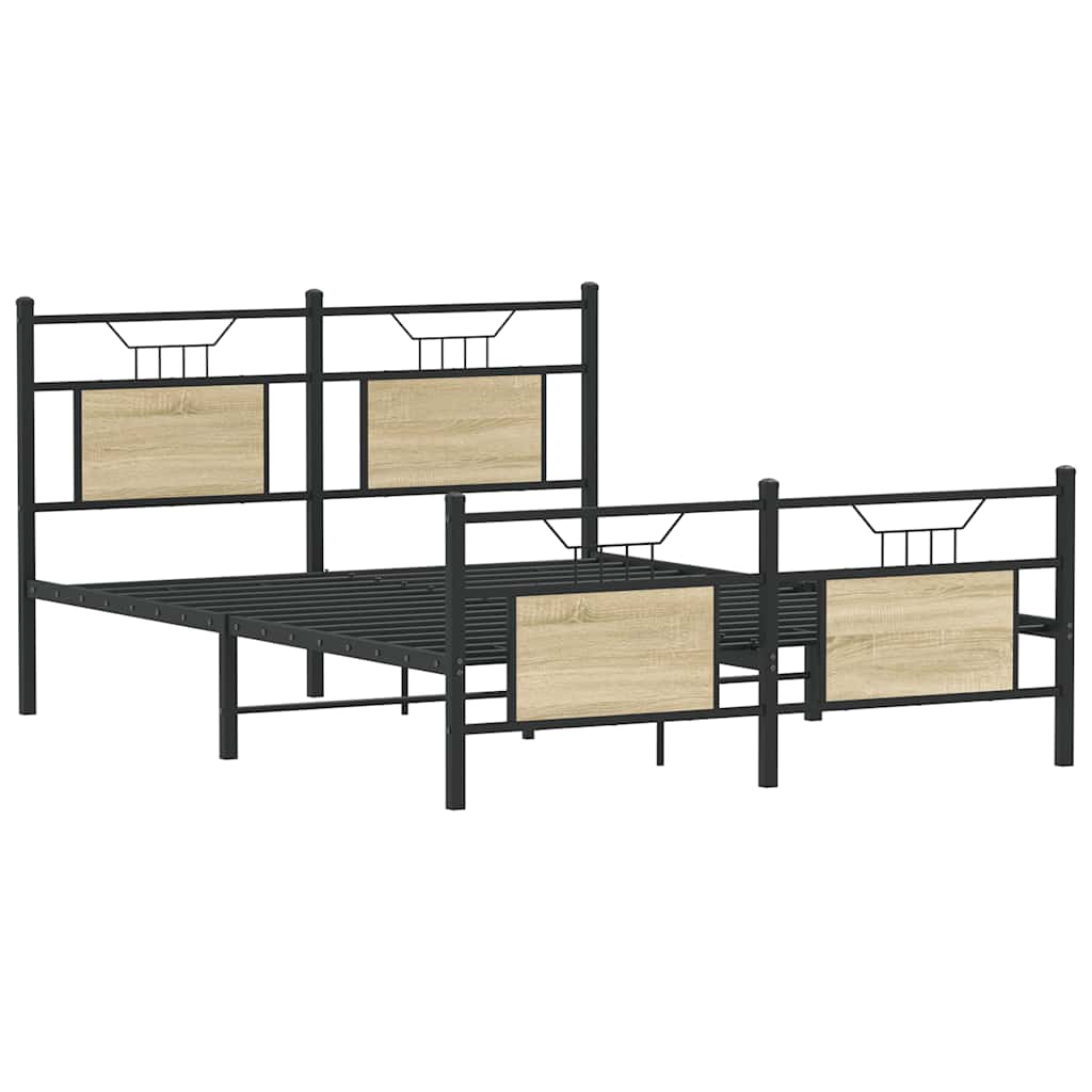Bettgestell ohne Matratze Sonoma-Eiche 137x190 cm Holzwerkstoff