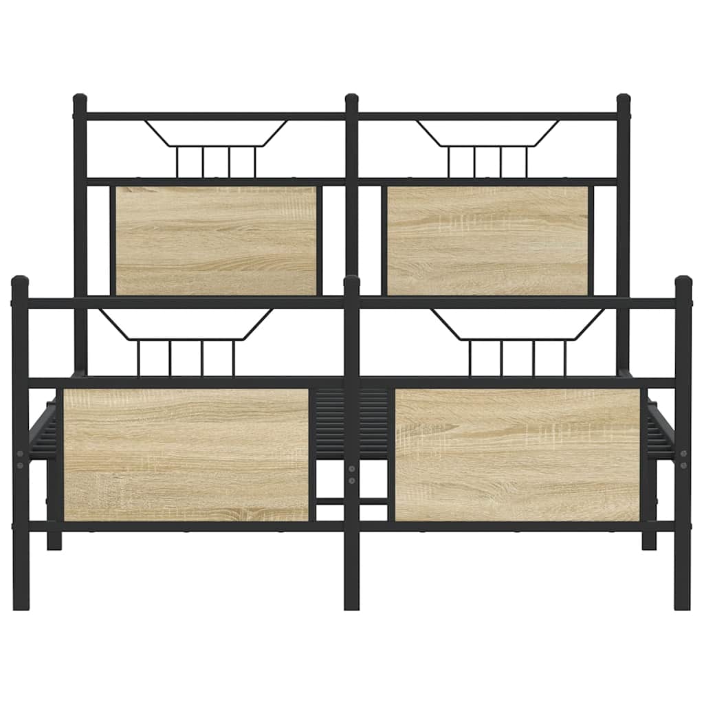 Bettgestell ohne Matratze Sonoma-Eiche 137x190 cm Holzwerkstoff