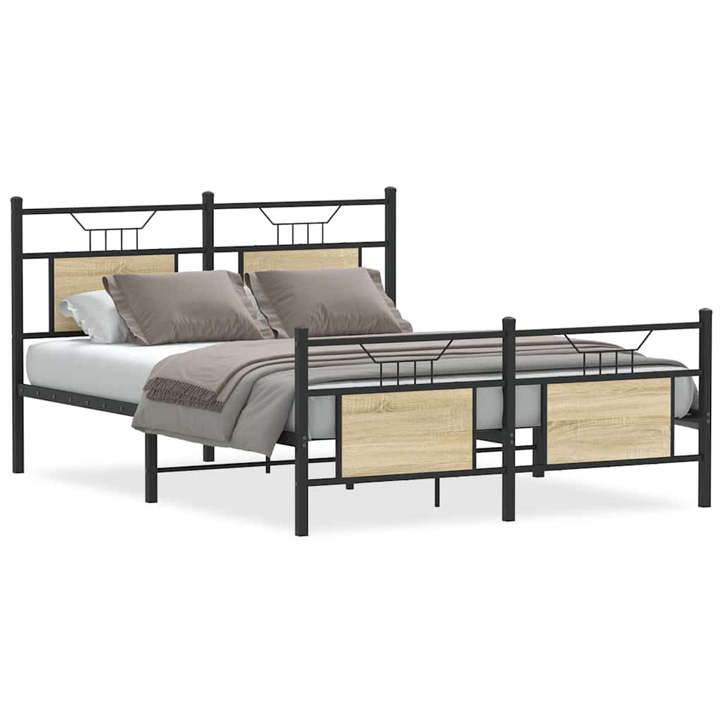 Bettgestell ohne Matratze Sonoma-Eiche 140x190 cm Holzwerkstoff