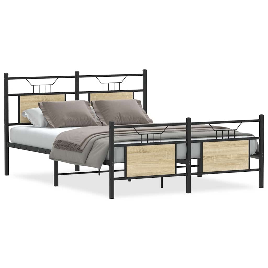 Bettgestell ohne Matratze Sonoma-Eiche 140x200 cm Holzwerkstoff