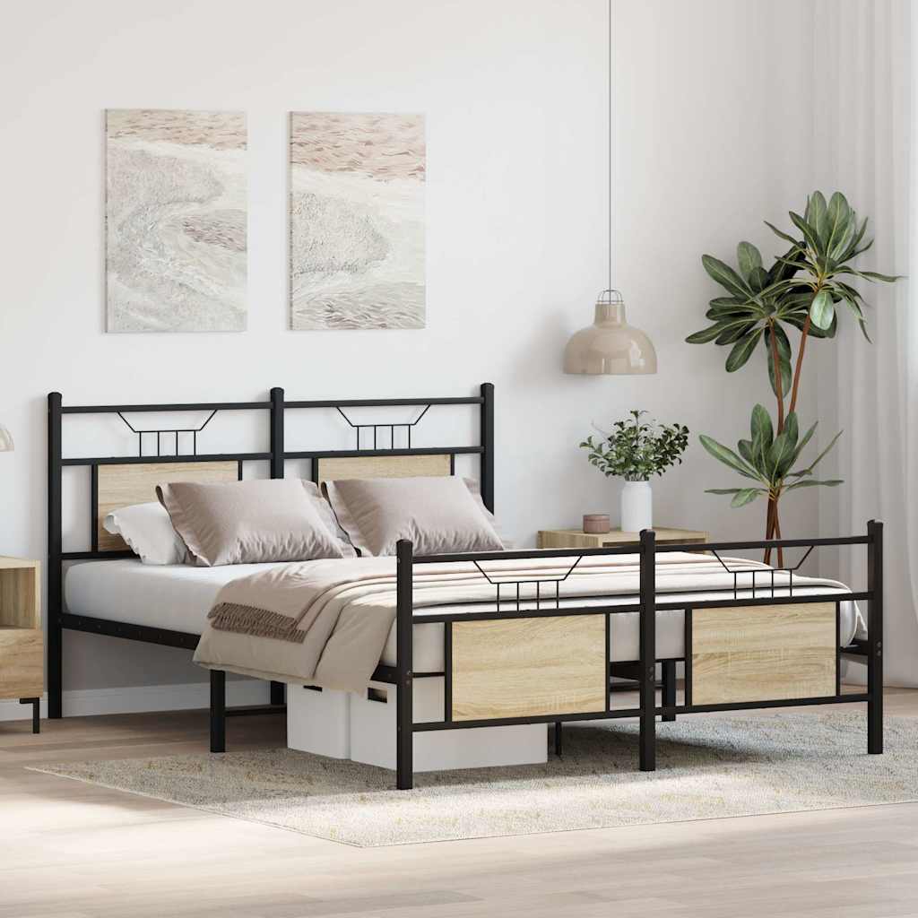 Bettgestell ohne Matratze Sonoma-Eiche 140x200 cm Holzwerkstoff