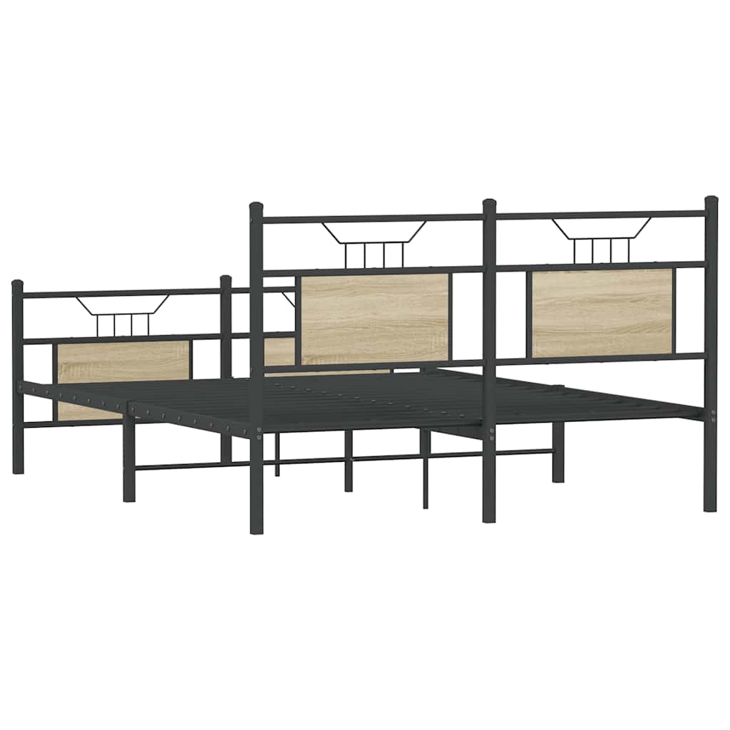 Bettgestell ohne Matratze Sonoma-Eiche 140x200 cm Holzwerkstoff