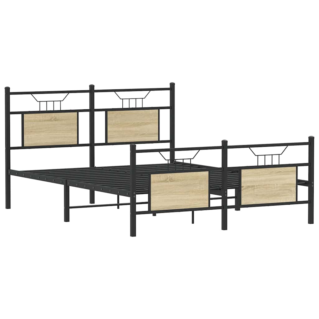 Bettgestell ohne Matratze Sonoma-Eiche 150x200 cm Holzwerkstoff
