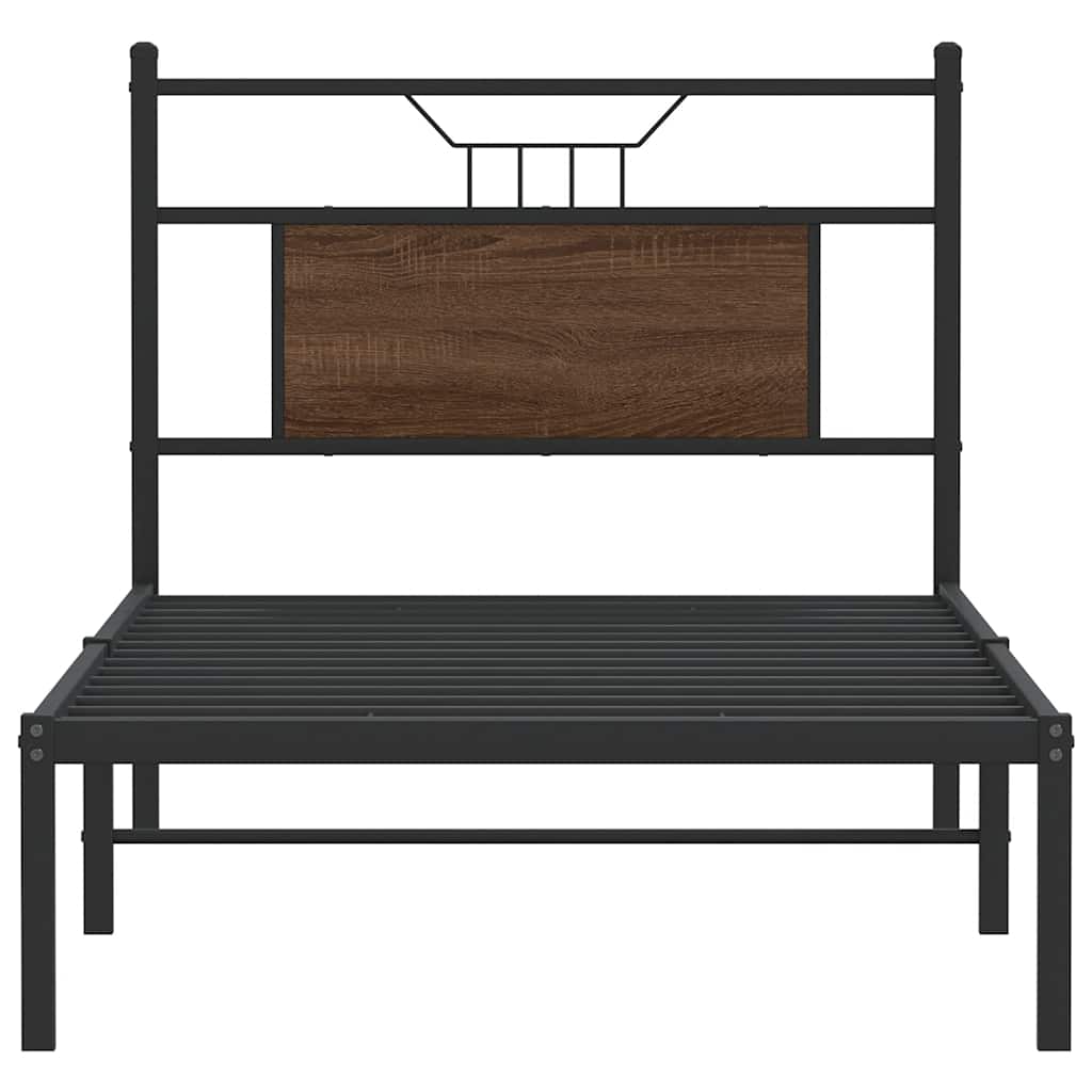Bettgestell ohne Matratze Braun Eiche 75x190 cm Holzwerkstoff