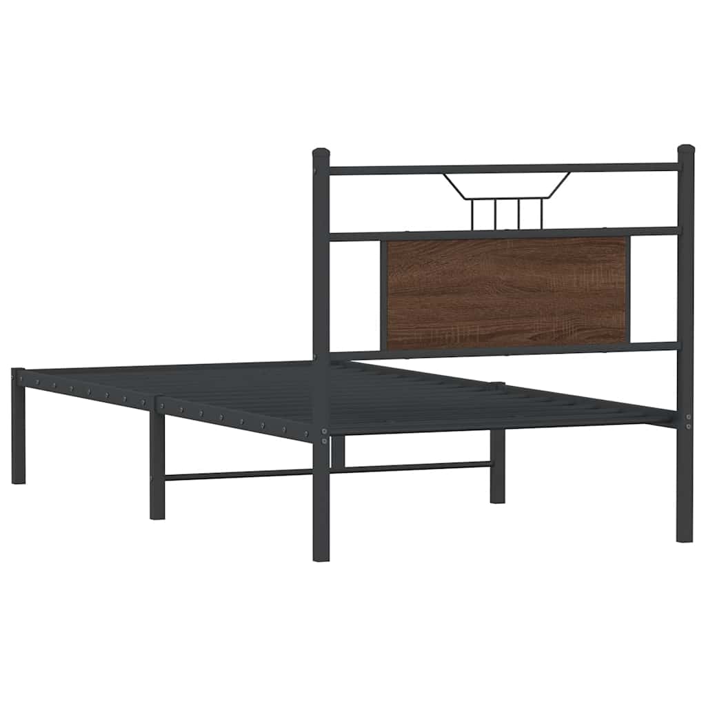 Bettgestell ohne Matratze Braun Eiche 90x190 cm Holzwerkstoff
