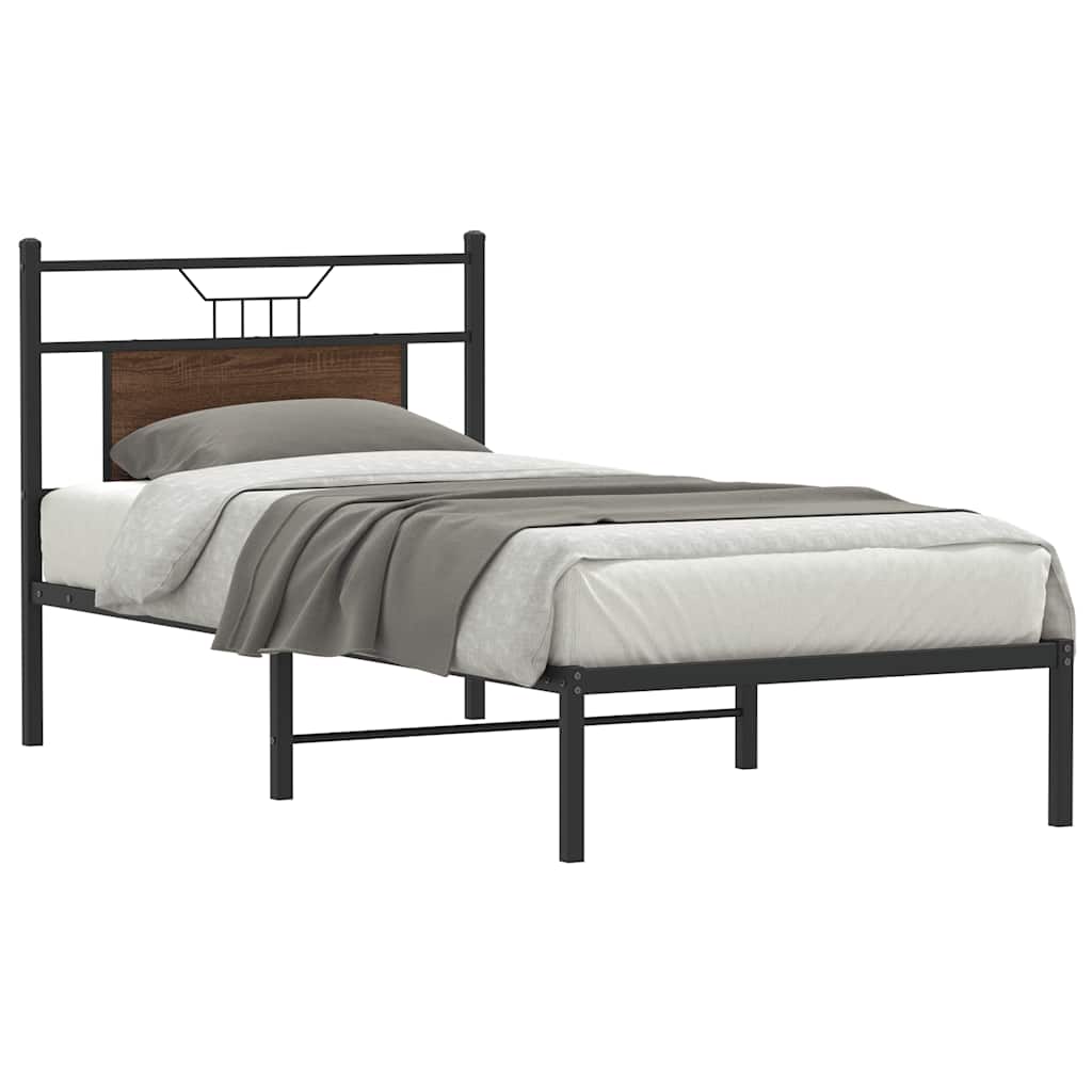 Bettgestell ohne Matratze Braun Eiche 90x190 cm Holzwerkstoff
