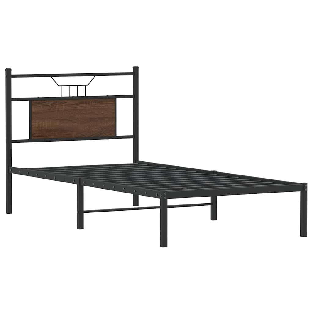 Bettgestell ohne Matratze Braun Eiche 90x200 cm Holzwerkstoff
