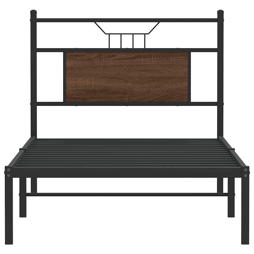 Bettgestell ohne Matratze Braun Eiche 90x200 cm Holzwerkstoff