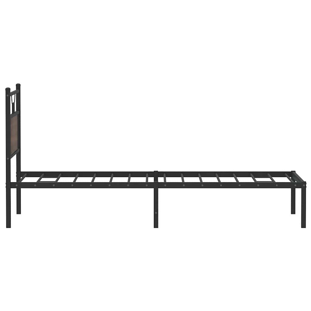 Bettgestell ohne Matratze Braun Eiche 90x200 cm Holzwerkstoff