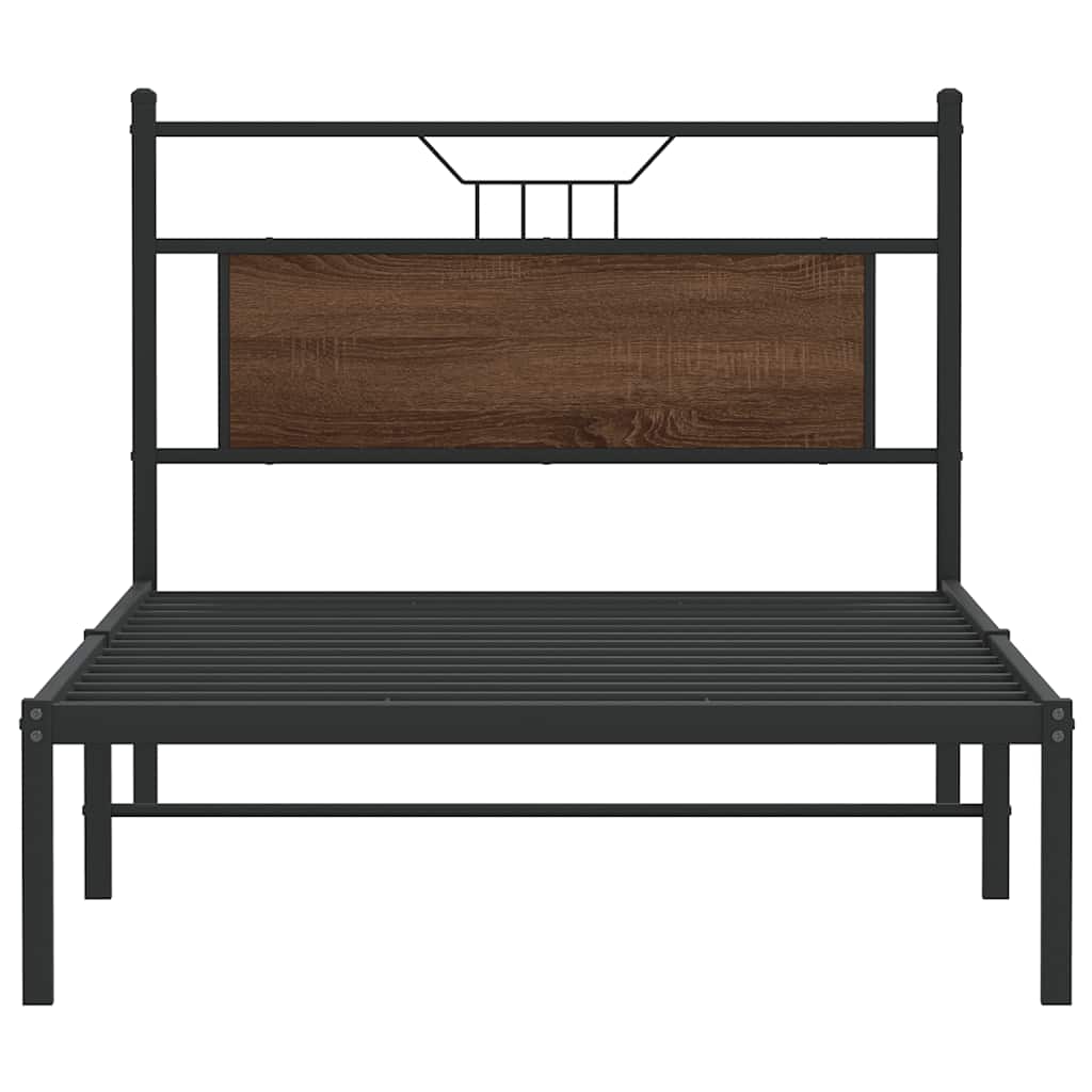 Bettgestell ohne Matratze Braun Eiche 100x190 cm Holzwerkstoff