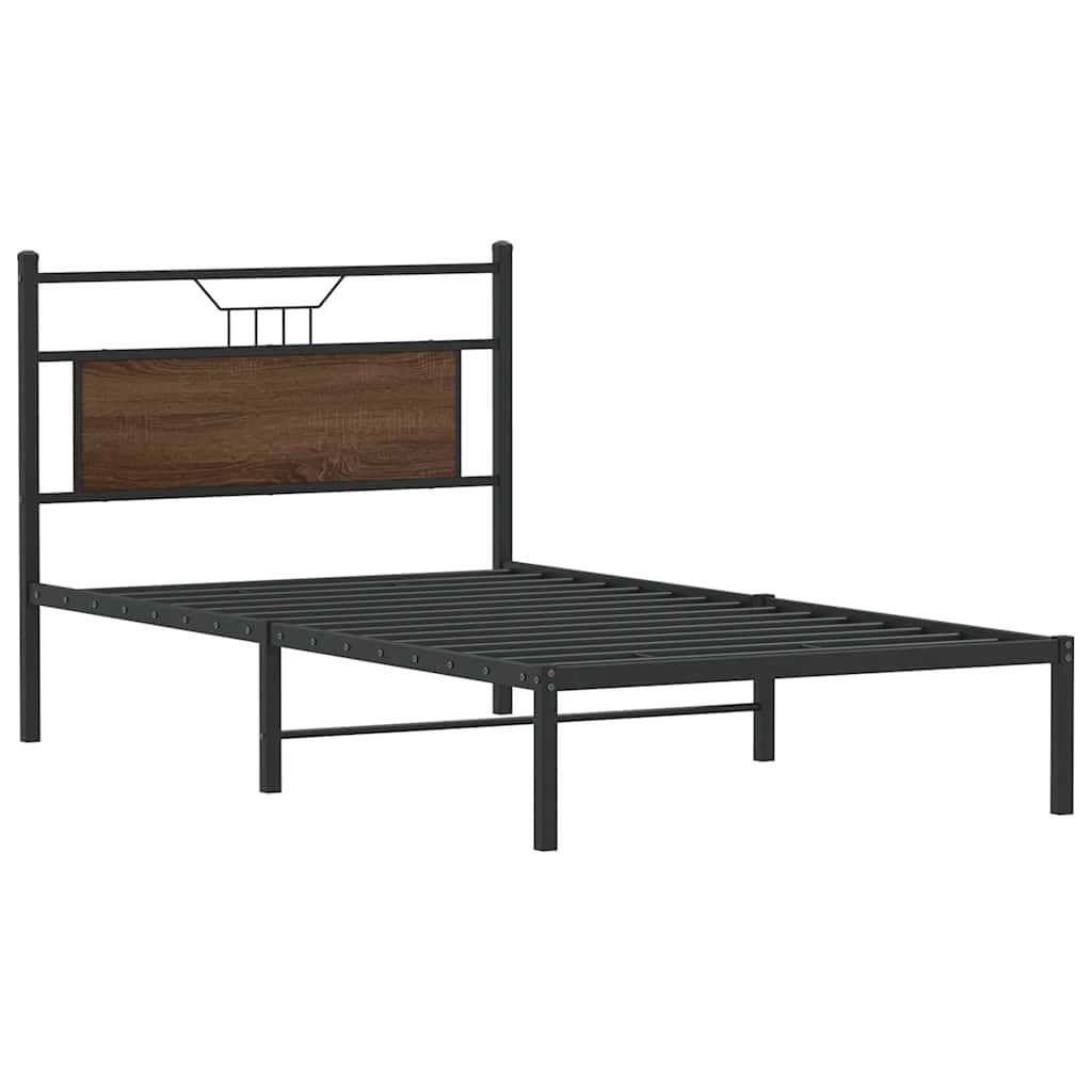 Bettgestell ohne Matratze Braun Eiche 100x200 cm Holzwerkstoff