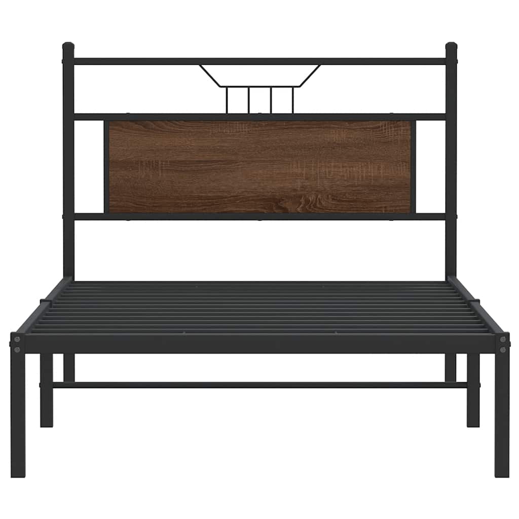 Bettgestell ohne Matratze Braun Eiche 100x200 cm Holzwerkstoff