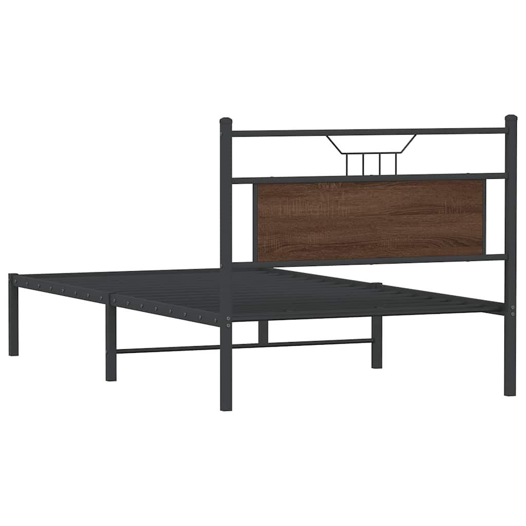 Bettgestell ohne Matratze Braun Eiche 100x200 cm Holzwerkstoff