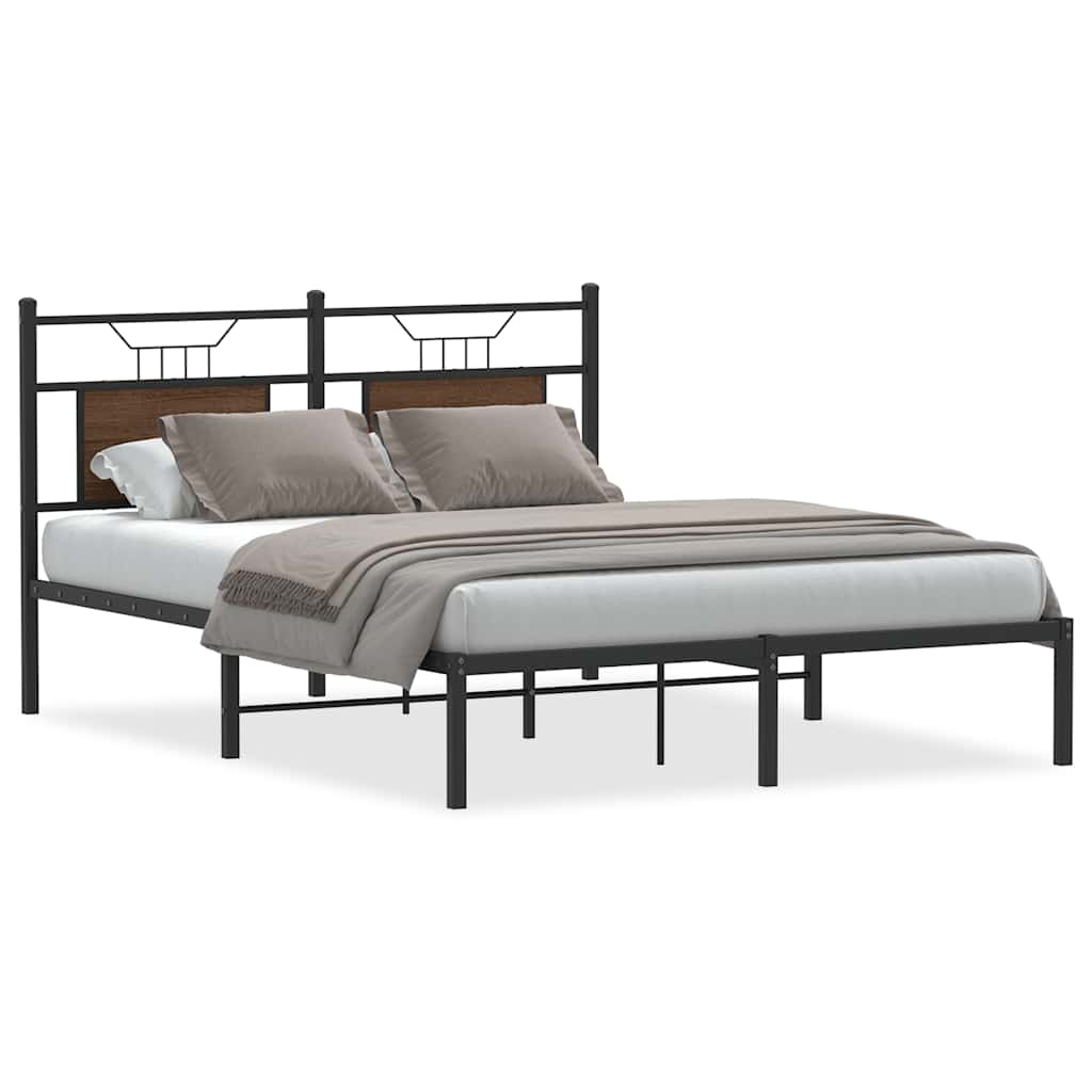Bettgestell ohne Matratze Braun Eiche 140x190 cm Holzwerkstoff
