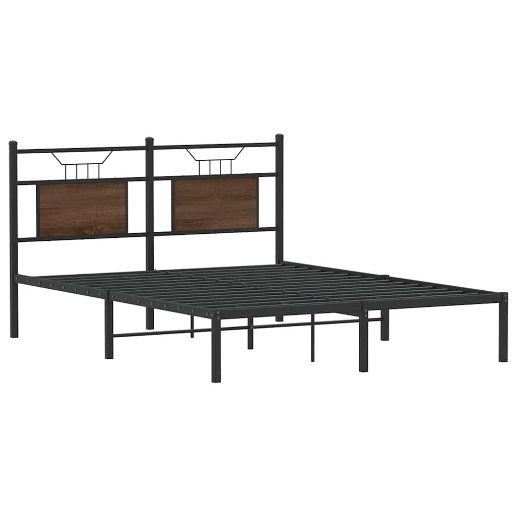 Bettgestell ohne Matratze Braun Eiche 140x190 cm Holzwerkstoff