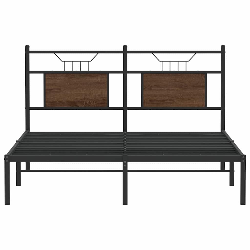Bettgestell ohne Matratze Braun Eiche 140x190 cm Holzwerkstoff