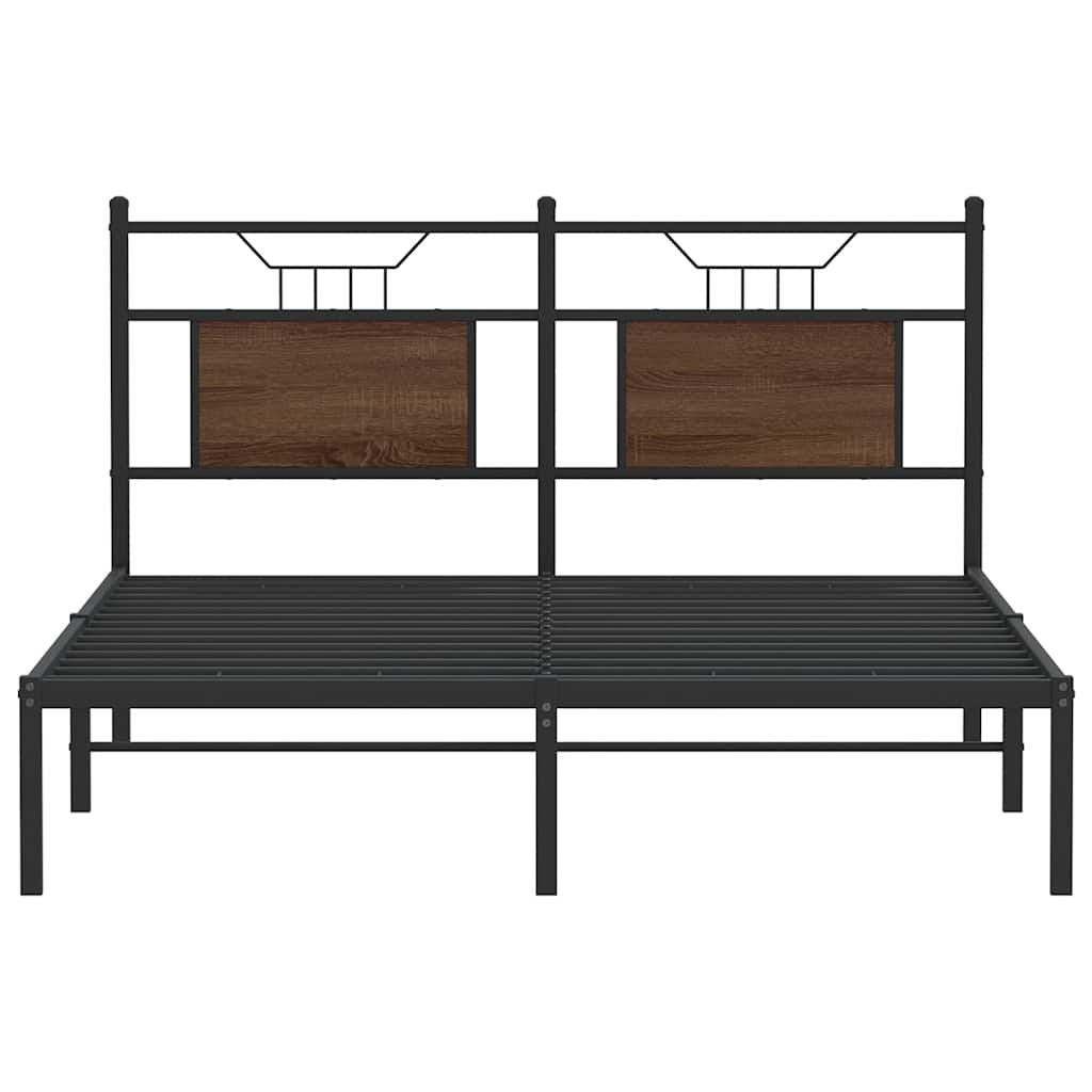 Bettgestell ohne Matratze Braun Eiche 140x200 cm Holzwerkstoff