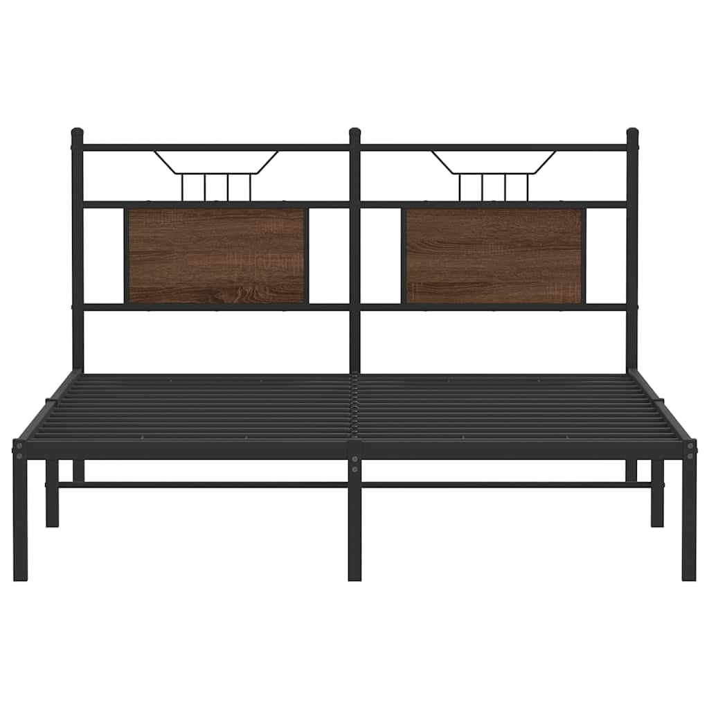 Bettgestell ohne Matratze Braun Eiche 150x200 cm Holzwerkstoff