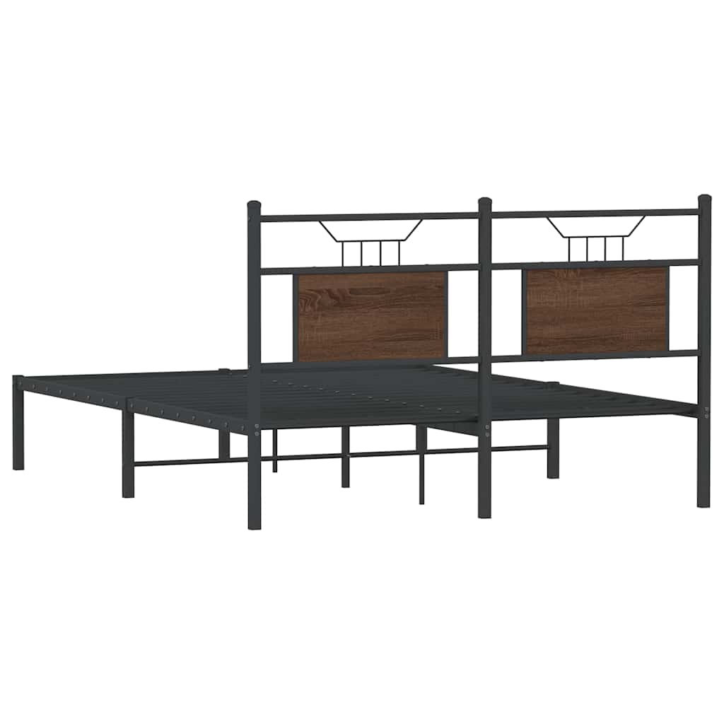 Bettgestell ohne Matratze Braun Eiche 150x200 cm Holzwerkstoff