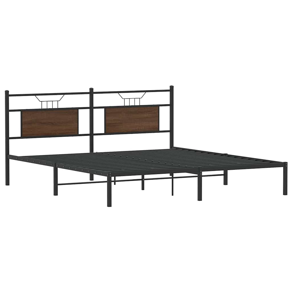 Bettgestell ohne Matratze Braun Eiche 160x200 cm Holzwerkstoff