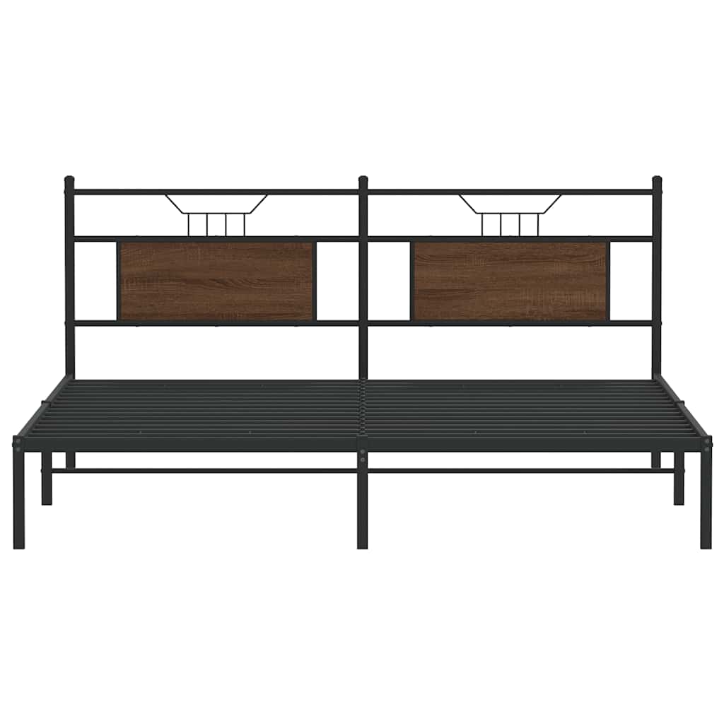 Bettgestell ohne Matratze Braun Eiche 160x200 cm Holzwerkstoff
