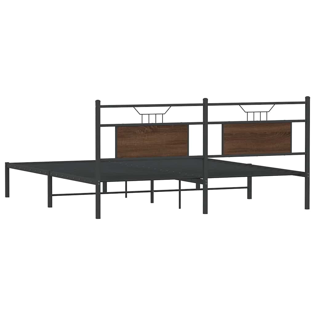 Bettgestell ohne Matratze Braun Eiche 160x200 cm Holzwerkstoff