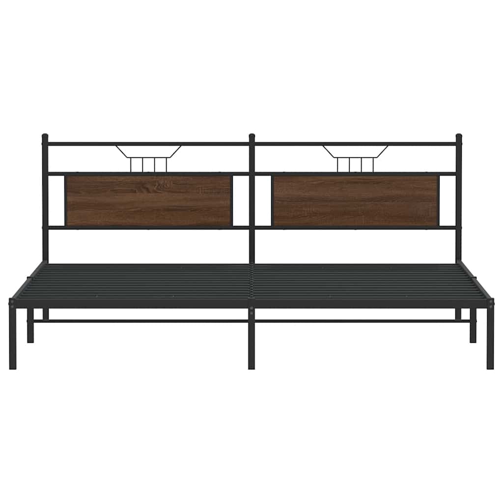 Bettgestell ohne Matratze Braun Eichen-Optik 193x201 cm