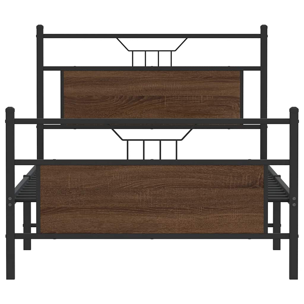 Bettgestell ohne Matratze Braun Eiche 100x200 cm Holzwerkstoff