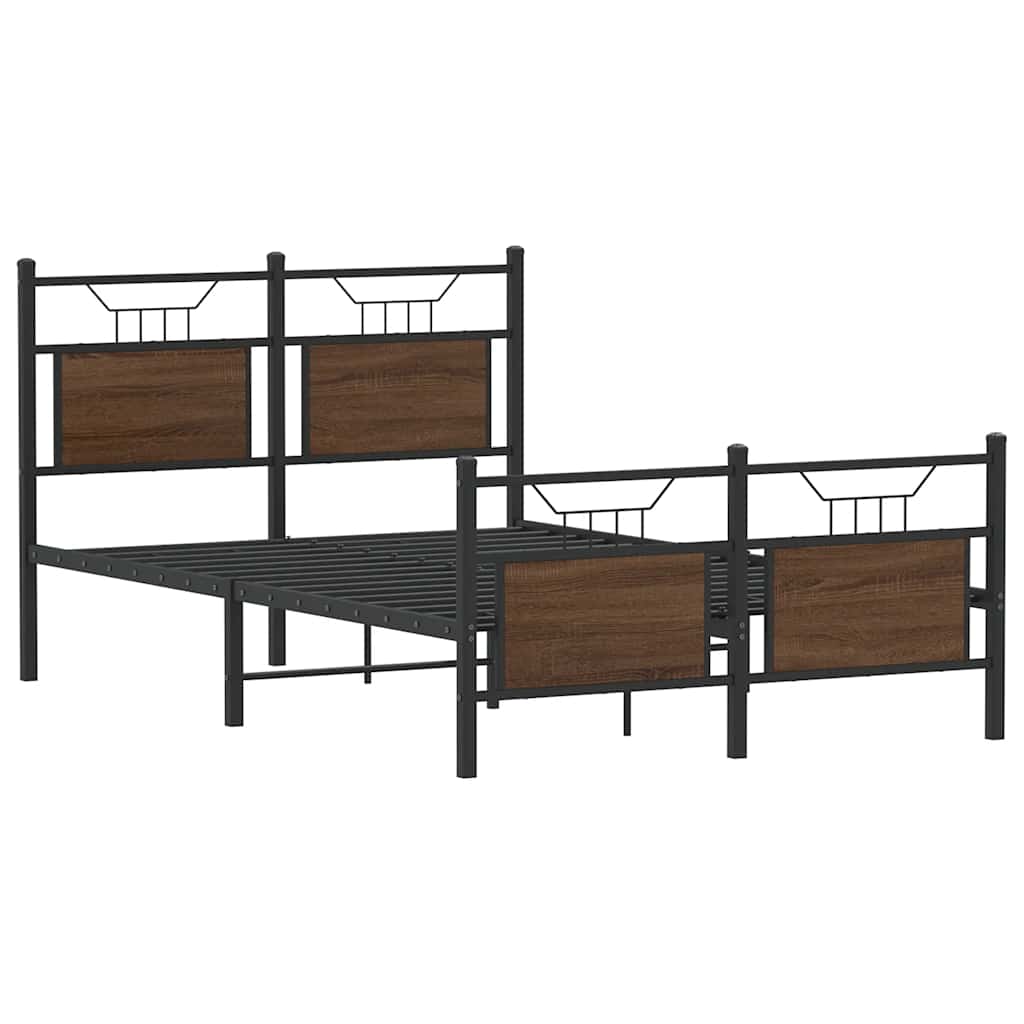 Bettgestell ohne Matratze Braun Eiche 120x190 cm Holzwerkstoff