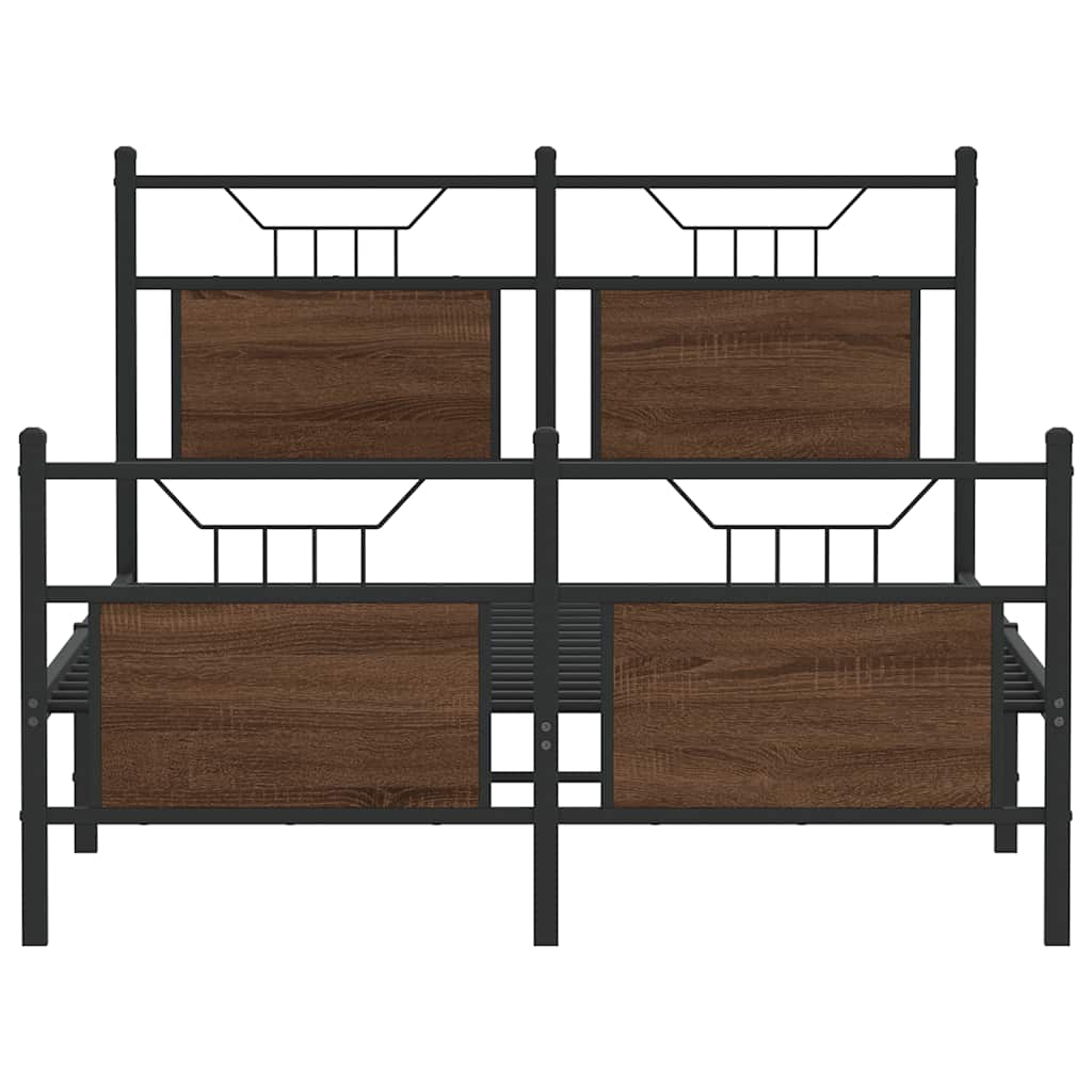 Bettgestell ohne Matratze Braun Eiche 120x190 cm Holzwerkstoff